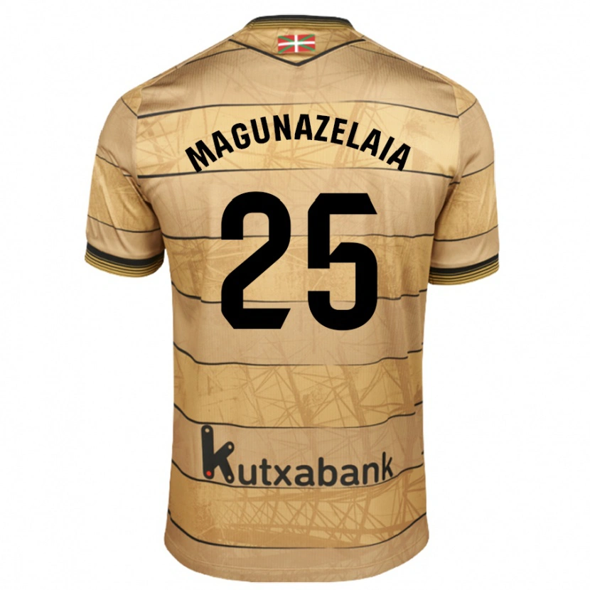 Danxen Niño Camiseta Jon Magunazelaia #25 Marrón 2ª Equipación 2024/25 La Camisa