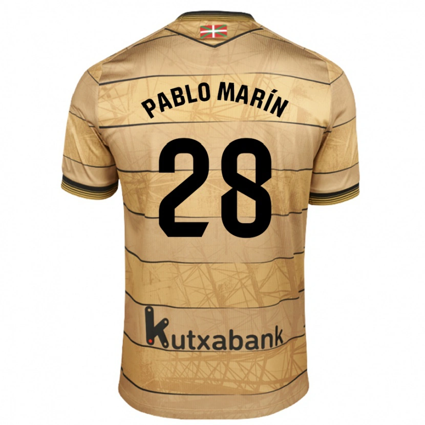 Danxen Niño Camiseta Pablo Marín #28 Marrón 2ª Equipación 2024/25 La Camisa