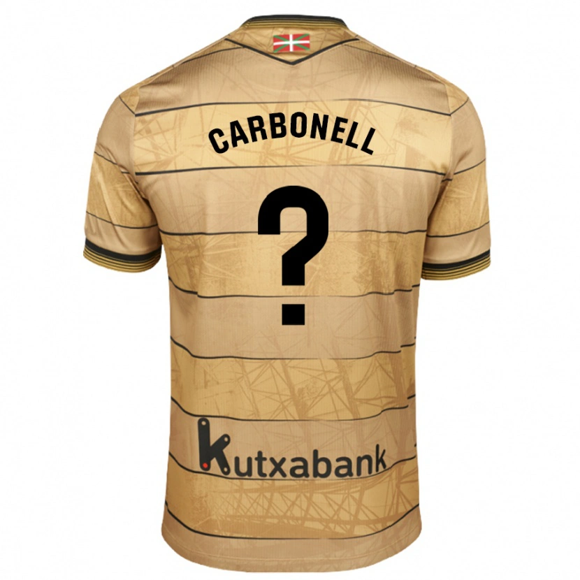 Danxen Niño Camiseta Tomy Carbonell #0 Marrón 2ª Equipación 2024/25 La Camisa