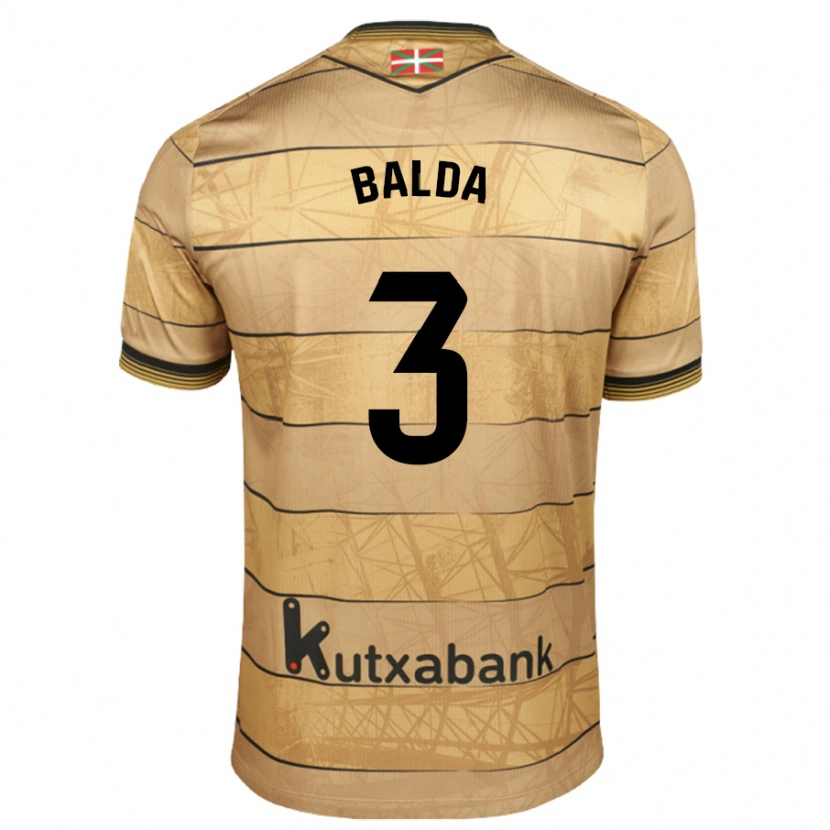 Danxen Niño Camiseta Jon Balda #3 Marrón 2ª Equipación 2024/25 La Camisa