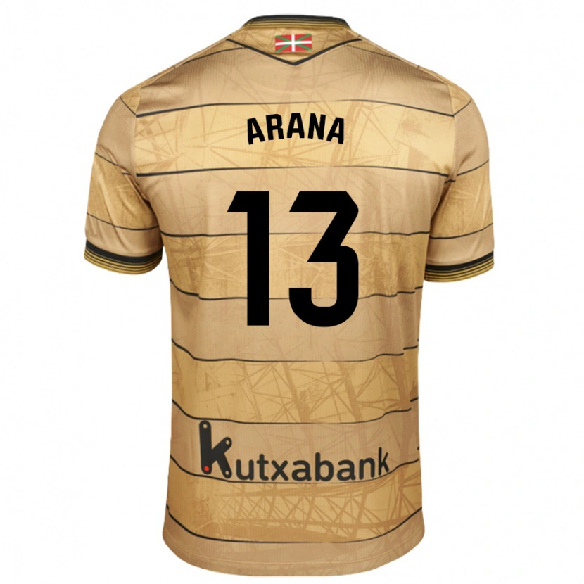 Danxen Niño Camiseta Egoitz Arana #13 Marrón 2ª Equipación 2024/25 La Camisa