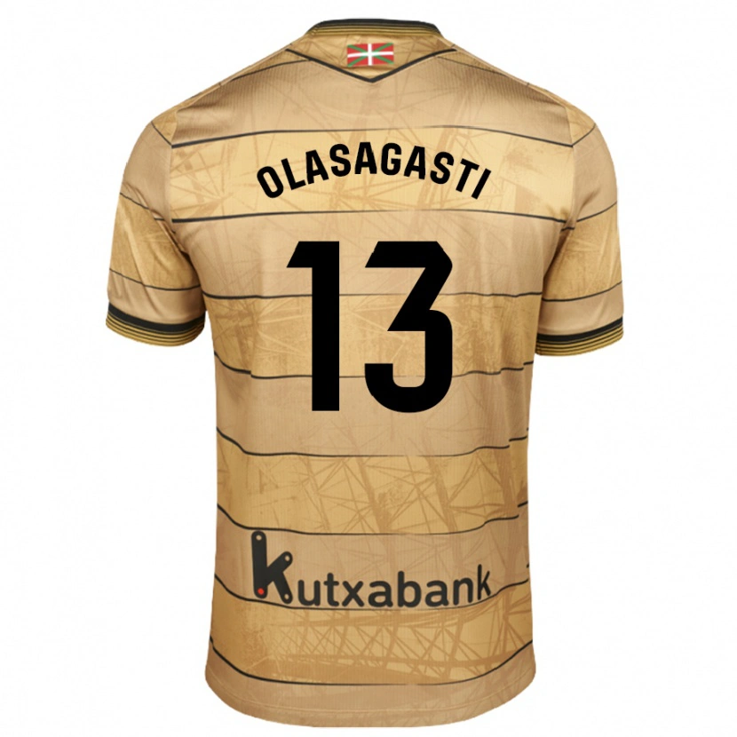 Danxen Niño Camiseta Lander Olasagasti #13 Marrón 2ª Equipación 2024/25 La Camisa