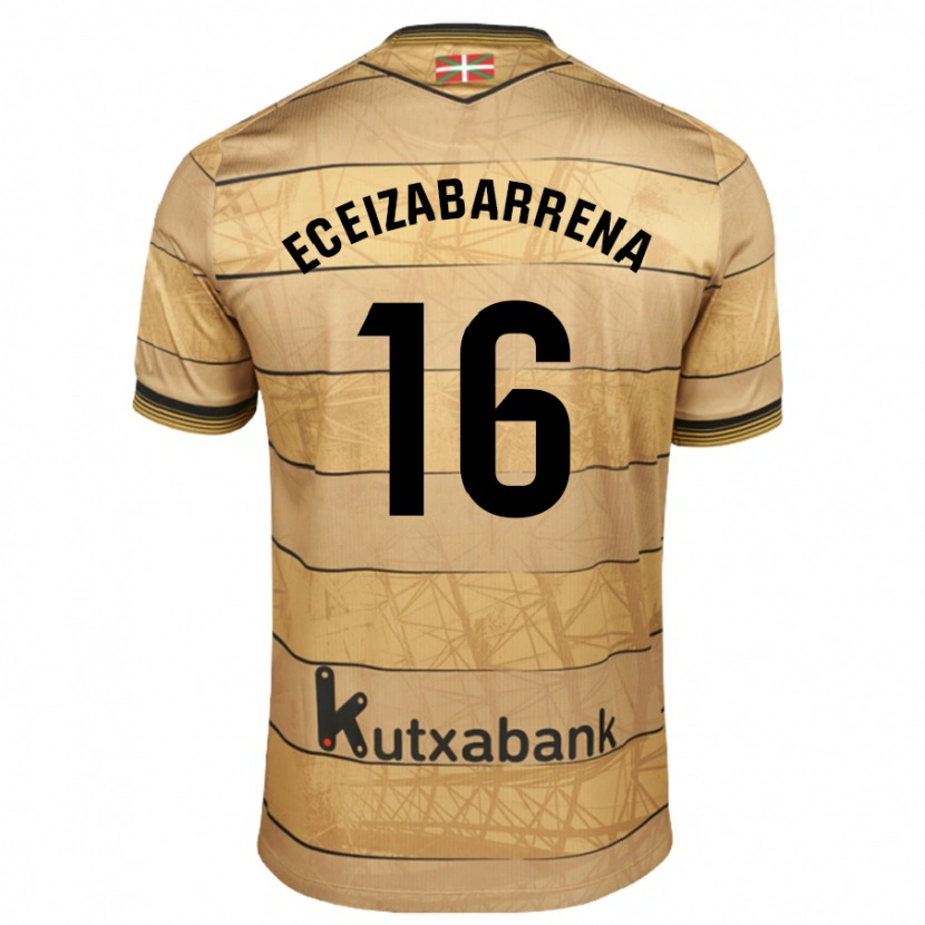 Danxen Niño Camiseta Jon Eceizabarrena #16 Marrón 2ª Equipación 2024/25 La Camisa