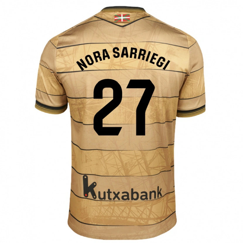 Danxen Niño Camiseta Nora Sarriegi Galdos #27 Marrón 2ª Equipación 2024/25 La Camisa