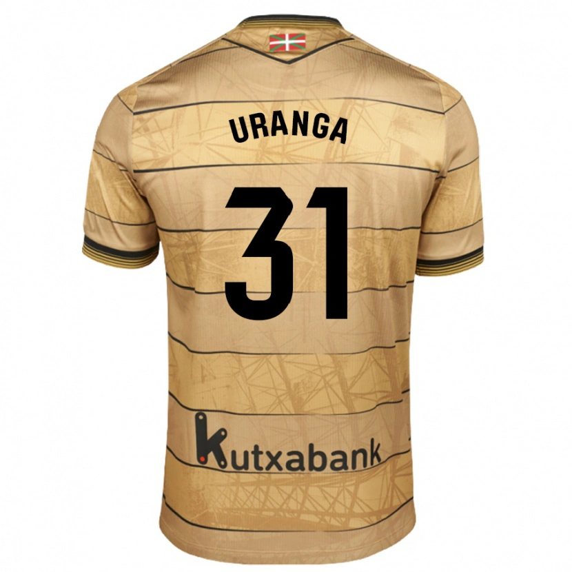 Danxen Niño Camiseta Haizea Uranga Agirre #31 Marrón 2ª Equipación 2024/25 La Camisa