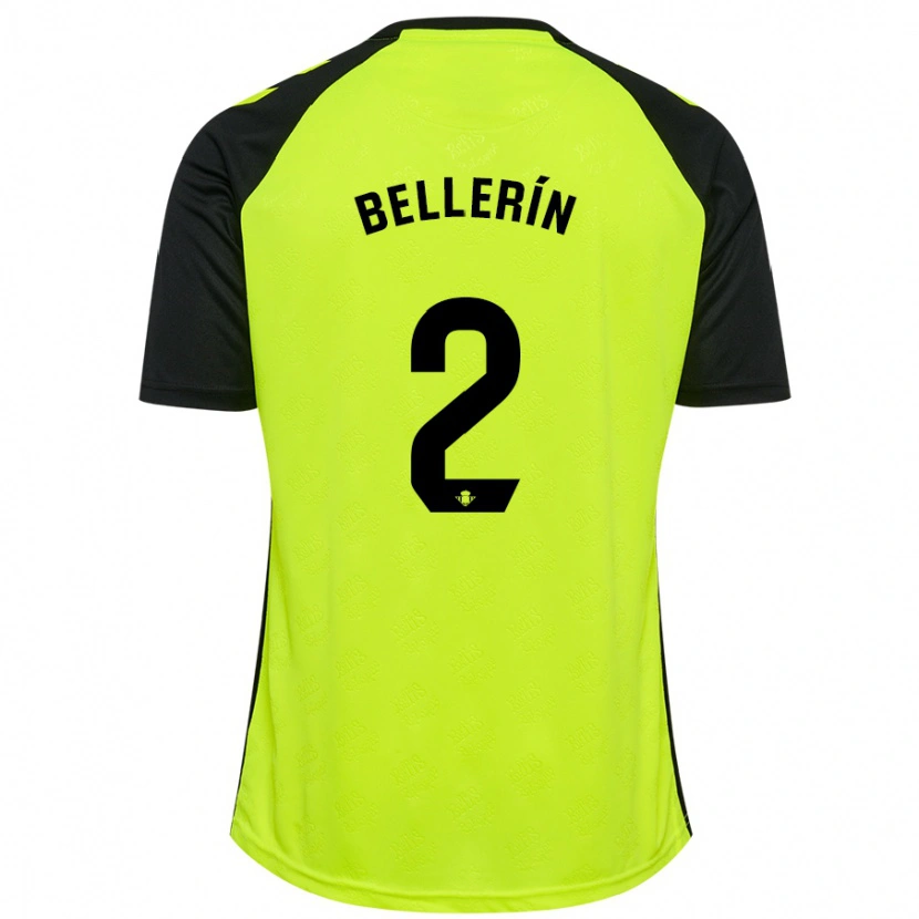 Danxen Niño Camiseta Héctor Bellerín #2 Amarillo Fluorescente Negro 2ª Equipación 2024/25 La Camisa