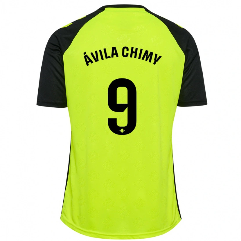 Danxen Niño Camiseta Chimy Ávila #9 Amarillo Fluorescente Negro 2ª Equipación 2024/25 La Camisa