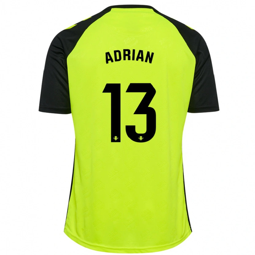 Danxen Niño Camiseta Adrián #13 Amarillo Fluorescente Negro 2ª Equipación 2024/25 La Camisa