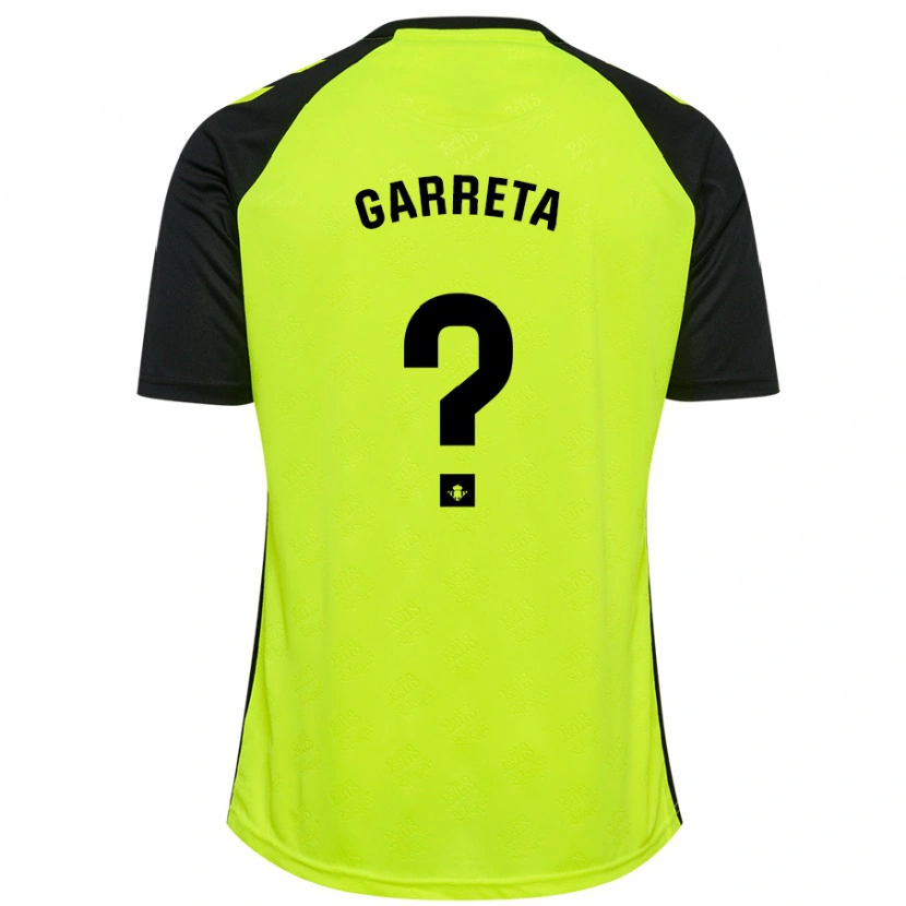 Danxen Niño Camiseta Félix Garreta #0 Amarillo Fluorescente Negro 2ª Equipación 2024/25 La Camisa