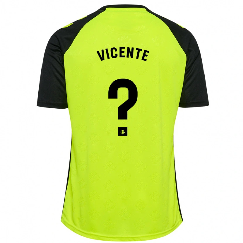 Danxen Niño Camiseta Diego Vicente #0 Amarillo Fluorescente Negro 2ª Equipación 2024/25 La Camisa