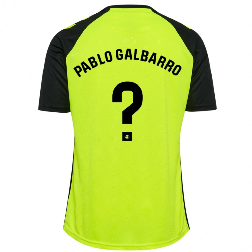 Danxen Niño Camiseta Juan Pablo Galbarro #0 Amarillo Fluorescente Negro 2ª Equipación 2024/25 La Camisa