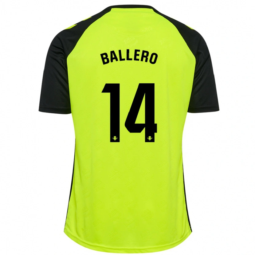 Danxen Niño Camiseta Sander Ballero #14 Amarillo Fluorescente Negro 2ª Equipación 2024/25 La Camisa