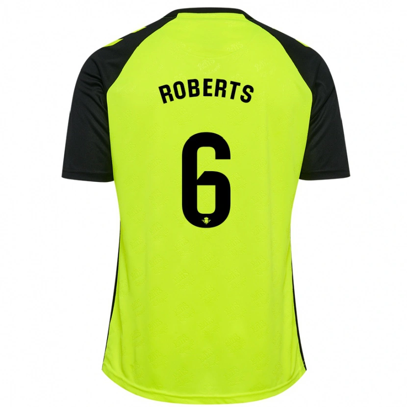 Danxen Niño Camiseta Rhiannon Roberts #6 Amarillo Fluorescente Negro 2ª Equipación 2024/25 La Camisa