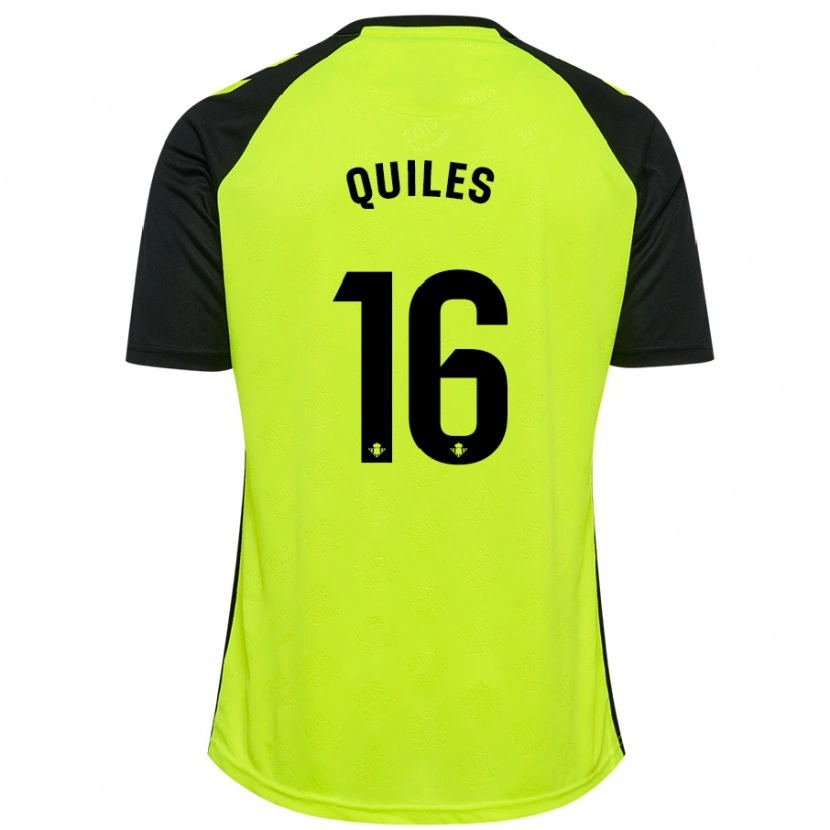 Danxen Niño Camiseta Violeta García Quiles #16 Amarillo Fluorescente Negro 2ª Equipación 2024/25 La Camisa