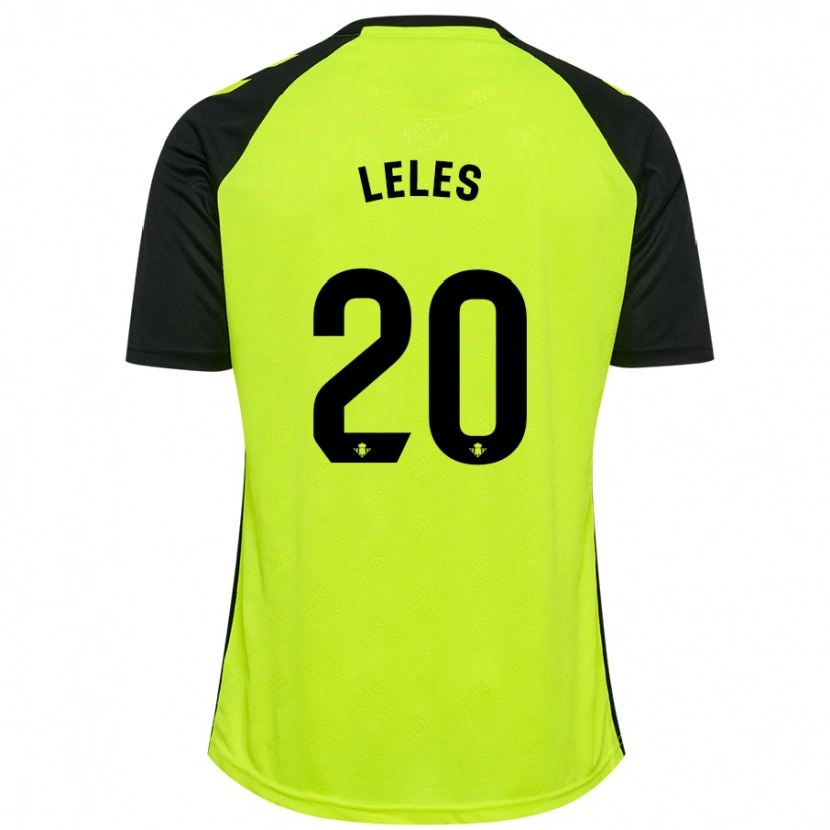 Danxen Niño Camiseta Leles #20 Amarillo Fluorescente Negro 2ª Equipación 2024/25 La Camisa