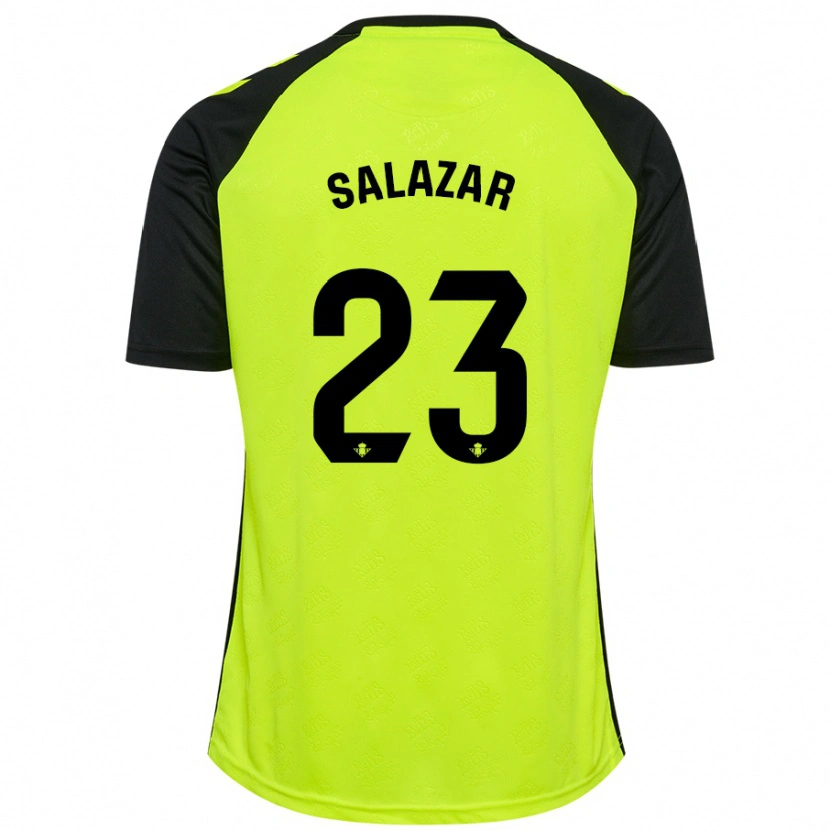 Danxen Niño Camiseta Noelia Salazar #23 Amarillo Fluorescente Negro 2ª Equipación 2024/25 La Camisa