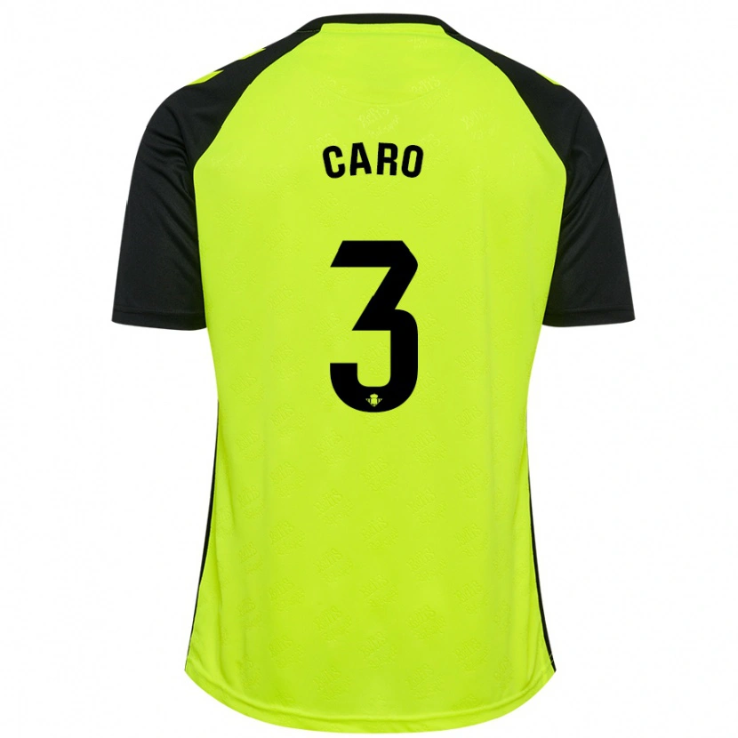 Danxen Niño Camiseta Andrés Caro #3 Amarillo Fluorescente Negro 2ª Equipación 2024/25 La Camisa