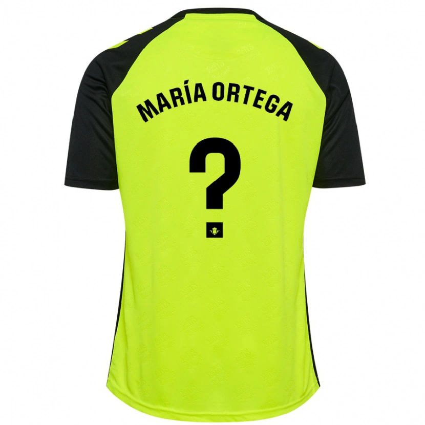 Danxen Niño Camiseta José María Ortega #0 Amarillo Fluorescente Negro 2ª Equipación 2024/25 La Camisa