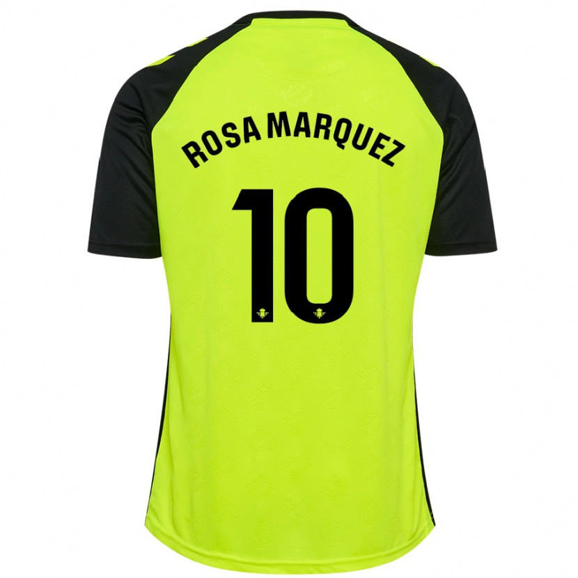 Danxen Niño Camiseta Rosa Márquez Baena #10 Amarillo Fluorescente Negro 2ª Equipación 2024/25 La Camisa