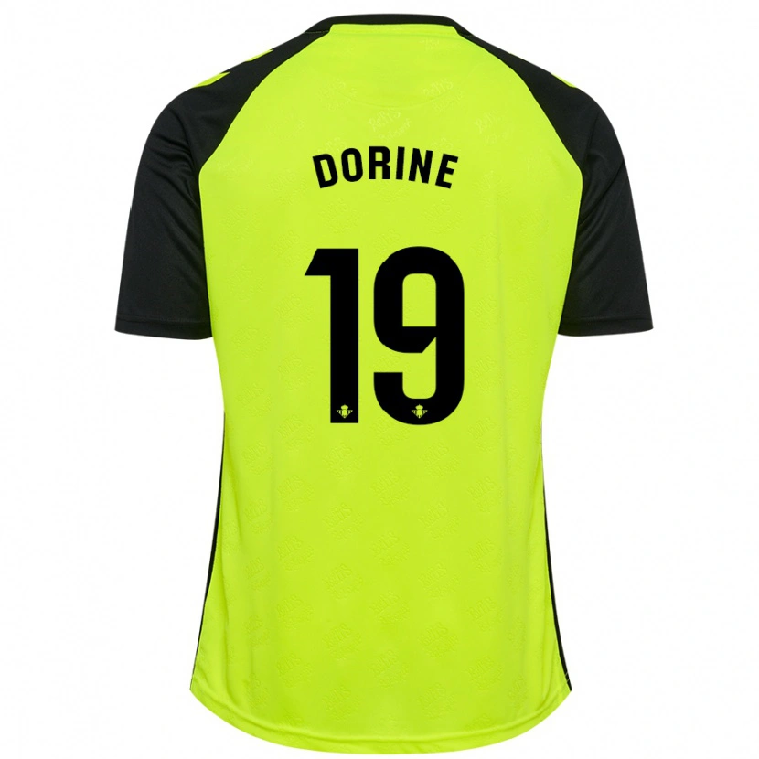 Danxen Niño Camiseta Dorine Nina Chuigoue #19 Amarillo Fluorescente Negro 2ª Equipación 2024/25 La Camisa