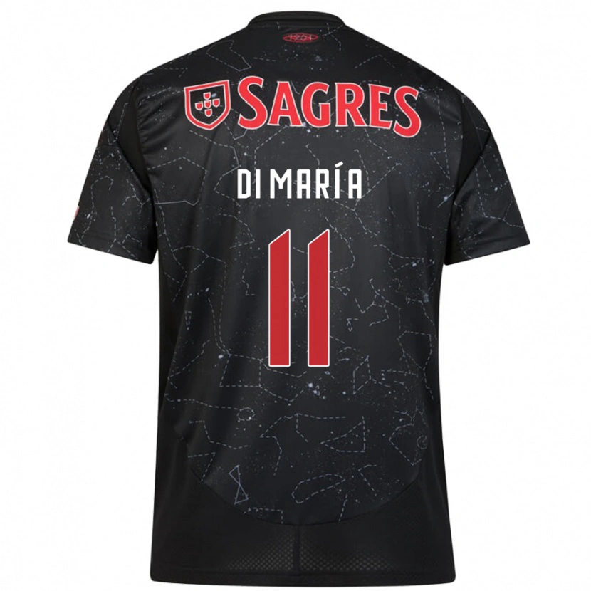 Danxen Niño Camiseta Ángel Di María #11 Negro Rojo 2ª Equipación 2024/25 La Camisa