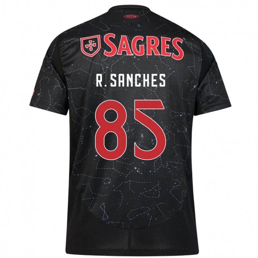 Danxen Niño Camiseta Renato Sanches #85 Negro Rojo 2ª Equipación 2024/25 La Camisa