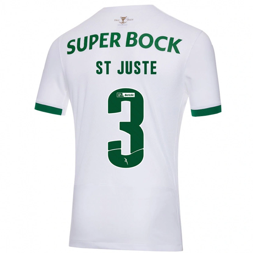 Danxen Niño Camiseta Jerry St. Juste #3 Blanco Verde 2ª Equipación 2024/25 La Camisa