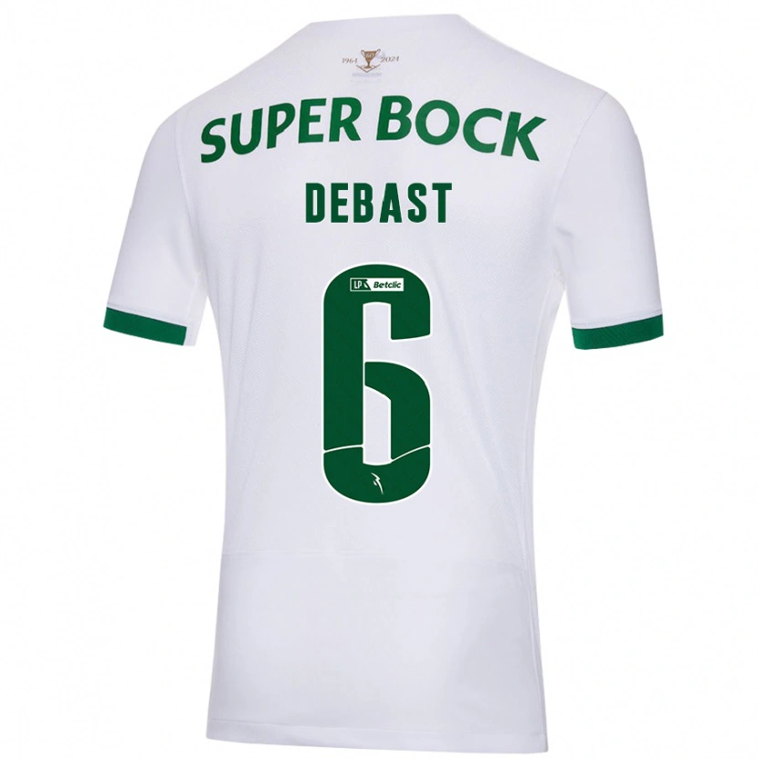 Danxen Niño Camiseta Zeno Debast #6 Blanco Verde 2ª Equipación 2024/25 La Camisa