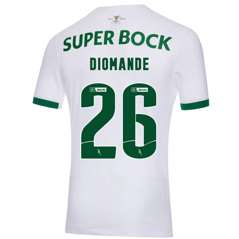 Danxen Niño Camiseta Ousmane Diomande #26 Blanco Verde 2ª Equipación 2024/25 La Camisa