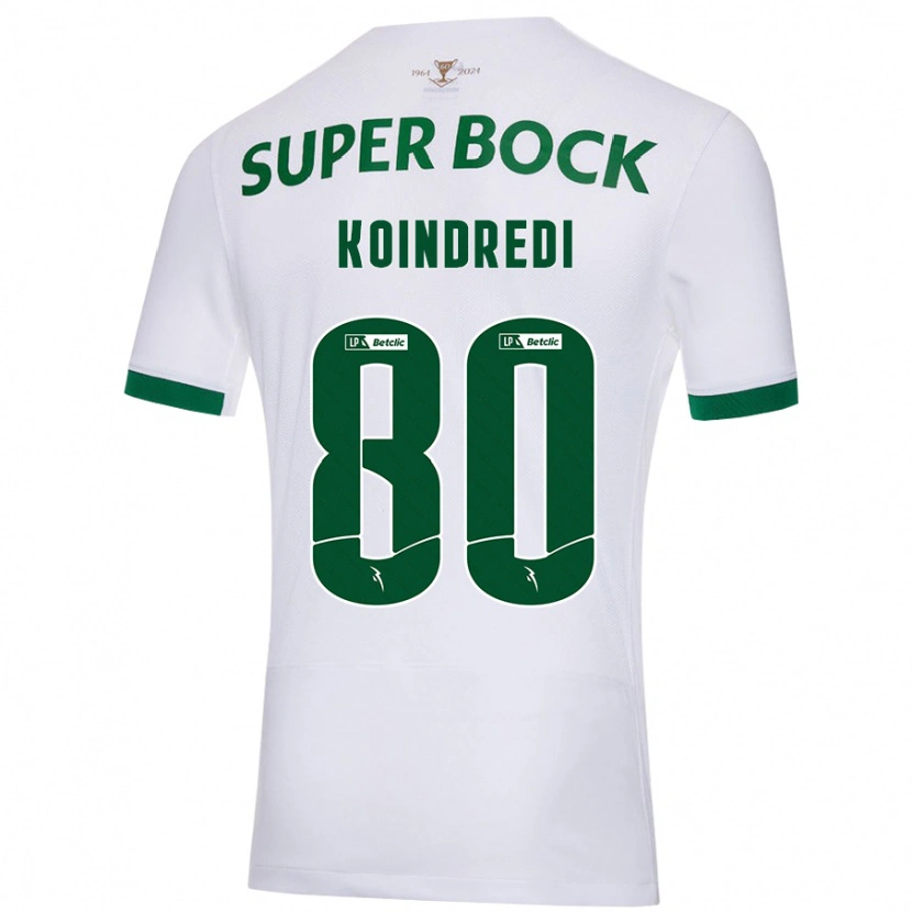 Danxen Niño Camiseta Koba Koindredi #80 Blanco Verde 2ª Equipación 2024/25 La Camisa