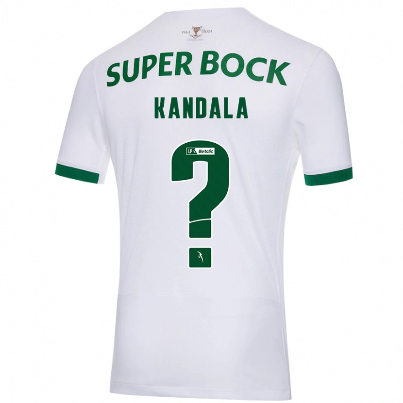 Danxen Niño Camiseta Adair Kandala #0 Blanco Verde 2ª Equipación 2024/25 La Camisa