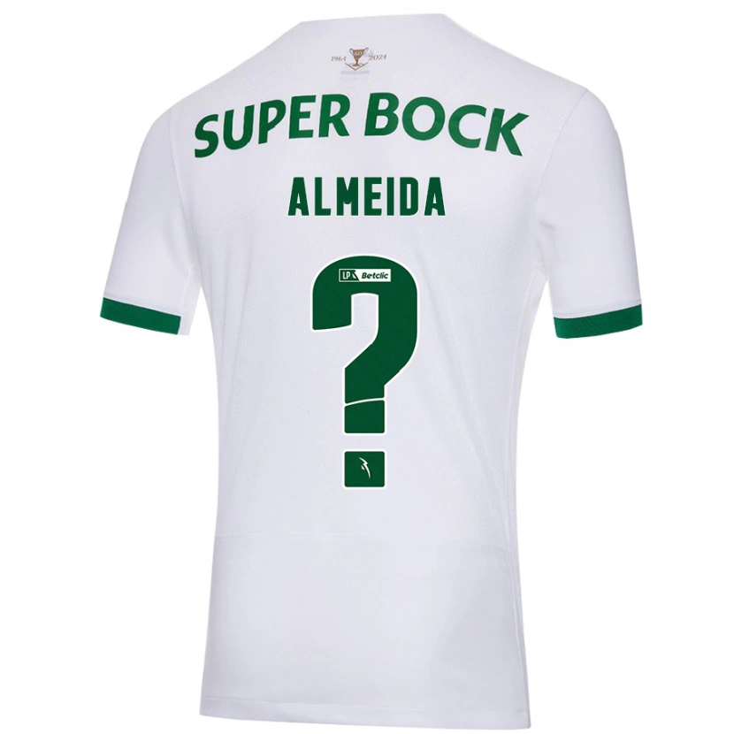 Danxen Niño Camiseta Miguel Almeida #0 Blanco Verde 2ª Equipación 2024/25 La Camisa