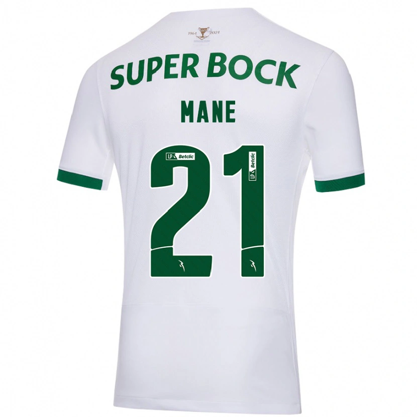 Danxen Niño Camiseta Isnaba Mané #21 Blanco Verde 2ª Equipación 2024/25 La Camisa