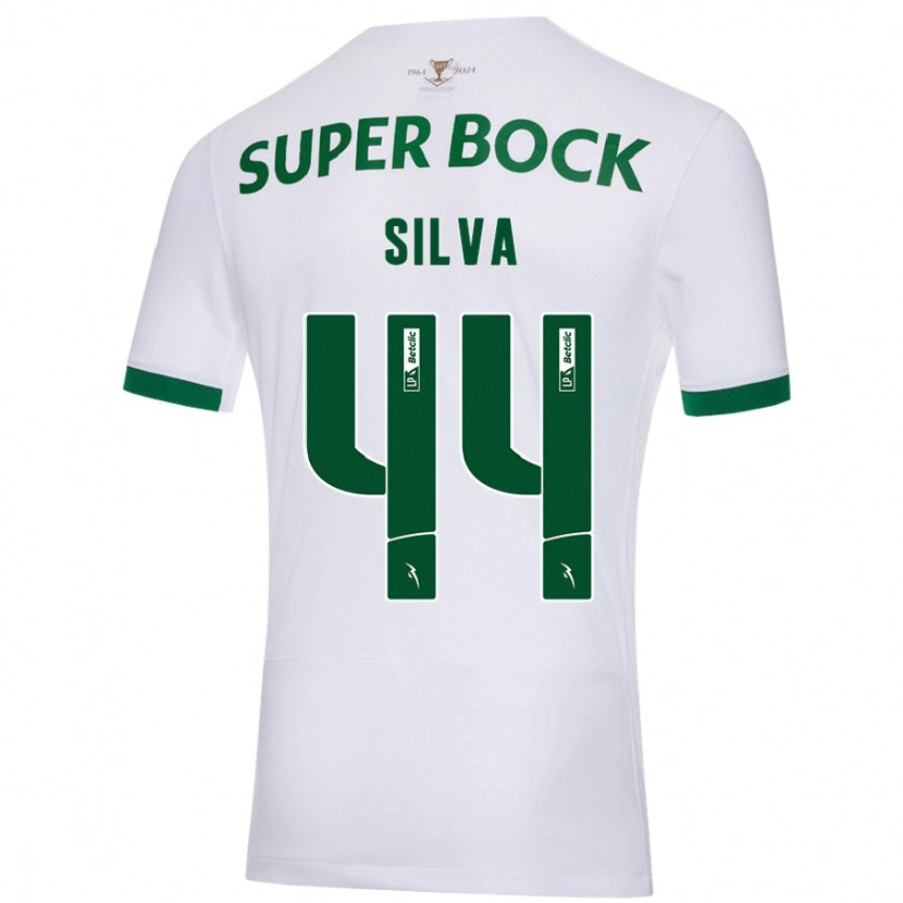 Danxen Niño Camiseta Pedro Silva #44 Blanco Verde 2ª Equipación 2024/25 La Camisa