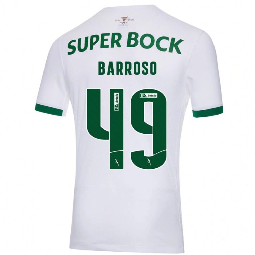 Danxen Niño Camiseta Leonardo Barroso #49 Blanco Verde 2ª Equipación 2024/25 La Camisa