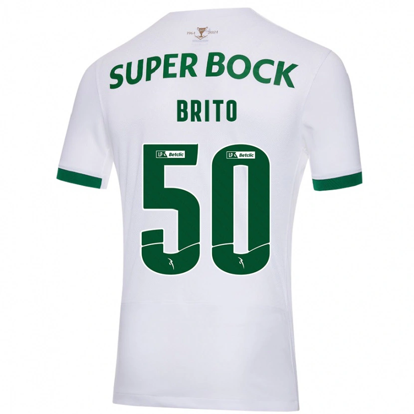 Danxen Niño Camiseta Alexandre Brito #50 Blanco Verde 2ª Equipación 2024/25 La Camisa