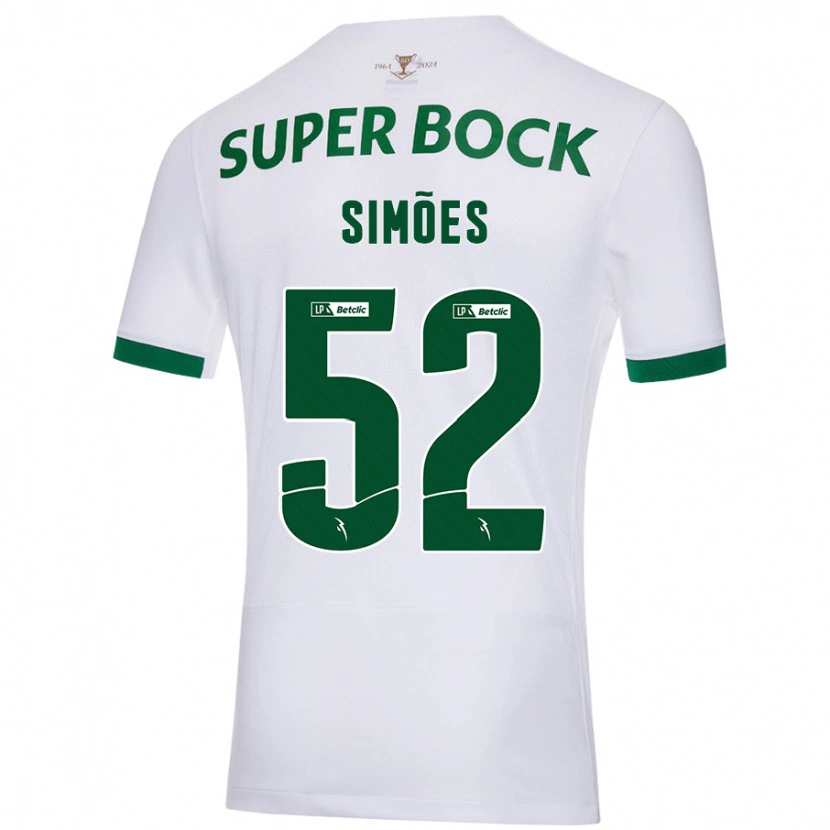 Danxen Niño Camiseta João Simões #52 Blanco Verde 2ª Equipación 2024/25 La Camisa