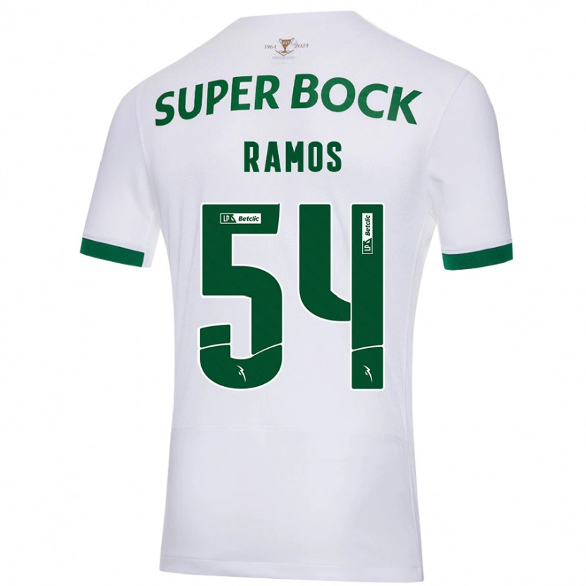 Danxen Niño Camiseta Bruno Ramos #54 Blanco Verde 2ª Equipación 2024/25 La Camisa