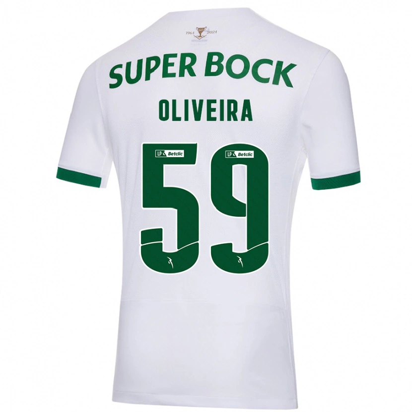 Danxen Niño Camiseta Kauã Oliveira #59 Blanco Verde 2ª Equipación 2024/25 La Camisa