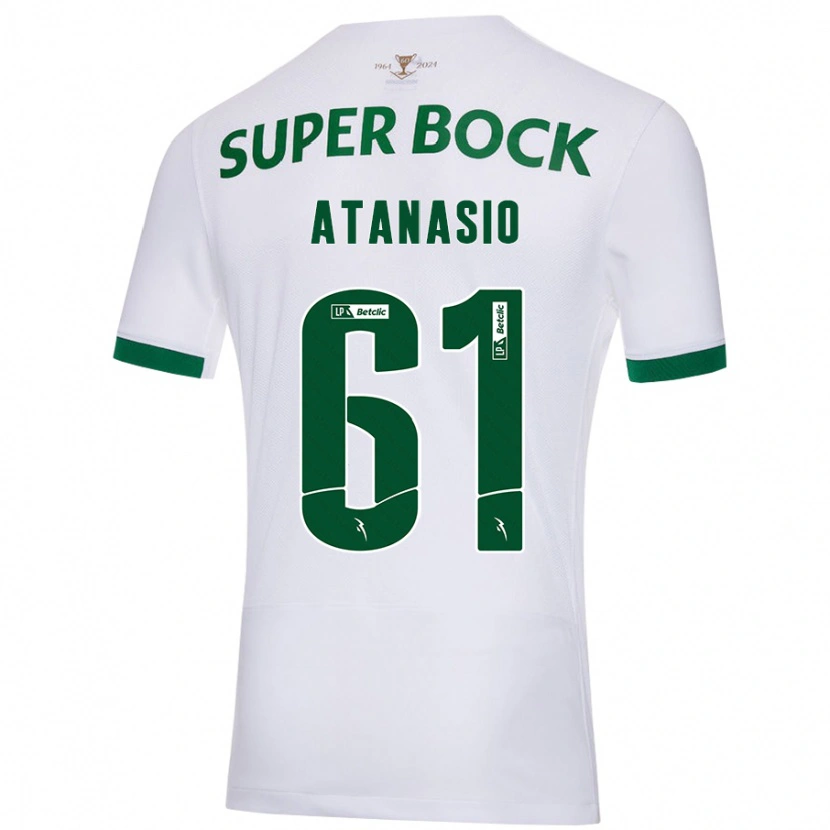 Danxen Niño Camiseta Atanásio #61 Blanco Verde 2ª Equipación 2024/25 La Camisa