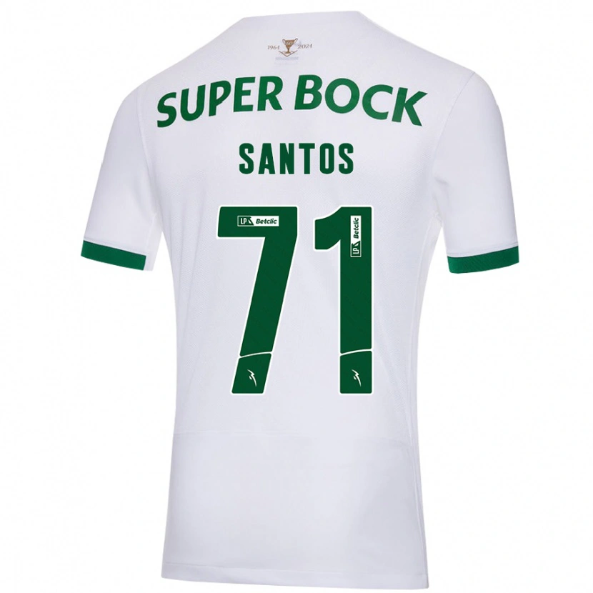 Danxen Niño Camiseta Denilson Santos #71 Blanco Verde 2ª Equipación 2024/25 La Camisa