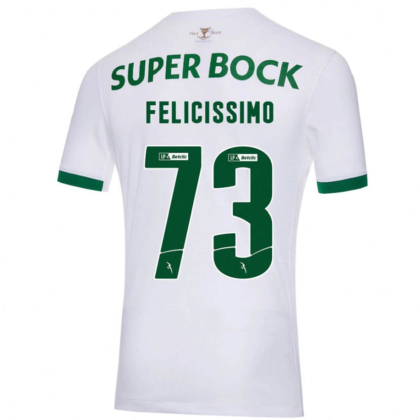 Danxen Niño Camiseta Eduardo Felicíssimo #73 Blanco Verde 2ª Equipación 2024/25 La Camisa