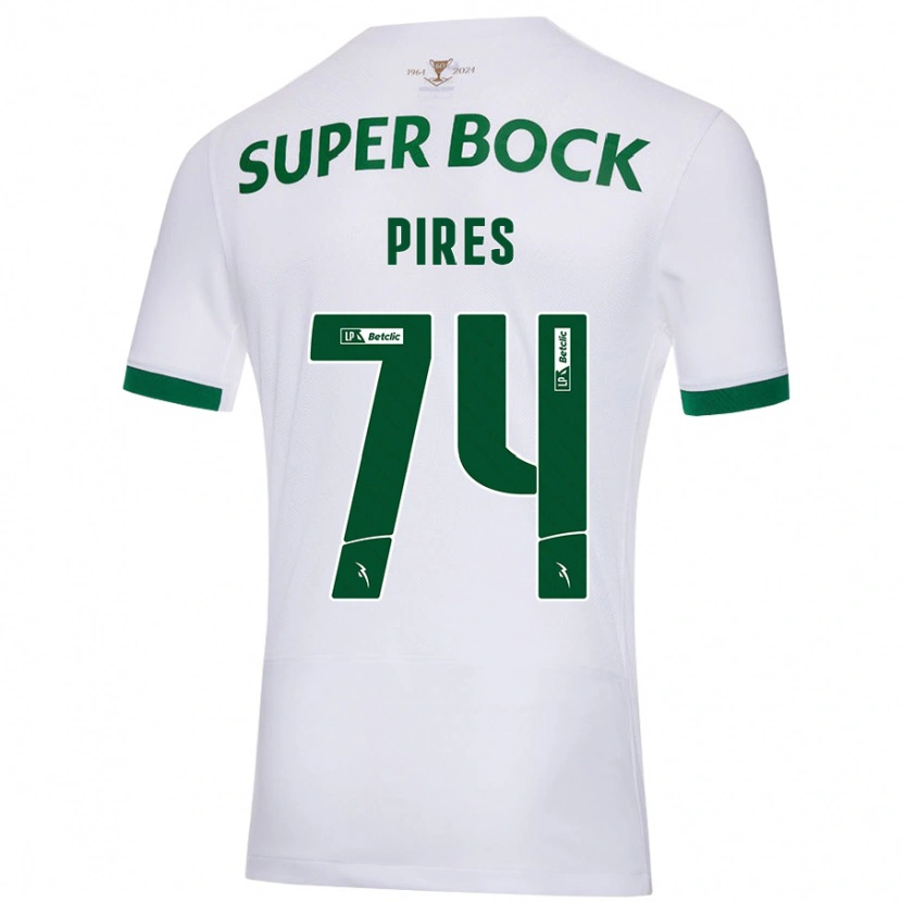 Danxen Niño Camiseta Guilherme Pires #74 Blanco Verde 2ª Equipación 2024/25 La Camisa