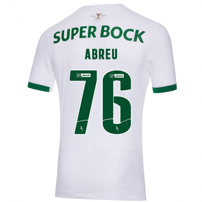 Danxen Niño Camiseta Diogo Abreu #76 Blanco Verde 2ª Equipación 2024/25 La Camisa