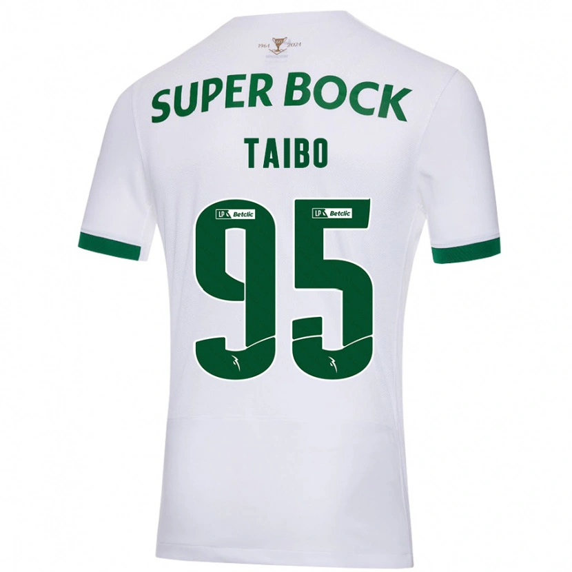 Danxen Niño Camiseta Lucas Taibo #95 Blanco Verde 2ª Equipación 2024/25 La Camisa