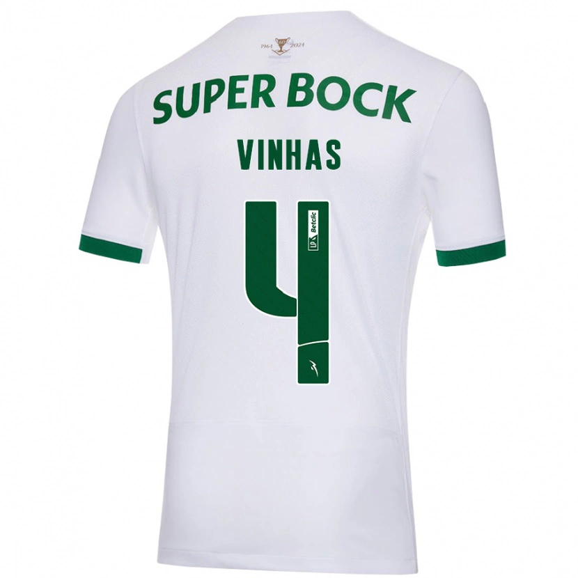 Danxen Niño Camiseta Gabriela Vinhas #4 Blanco Verde 2ª Equipación 2024/25 La Camisa