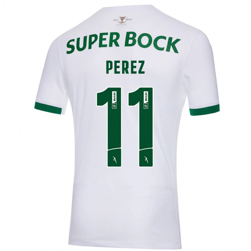 Danxen Niño Camiseta Brenda Pérez #11 Blanco Verde 2ª Equipación 2024/25 La Camisa