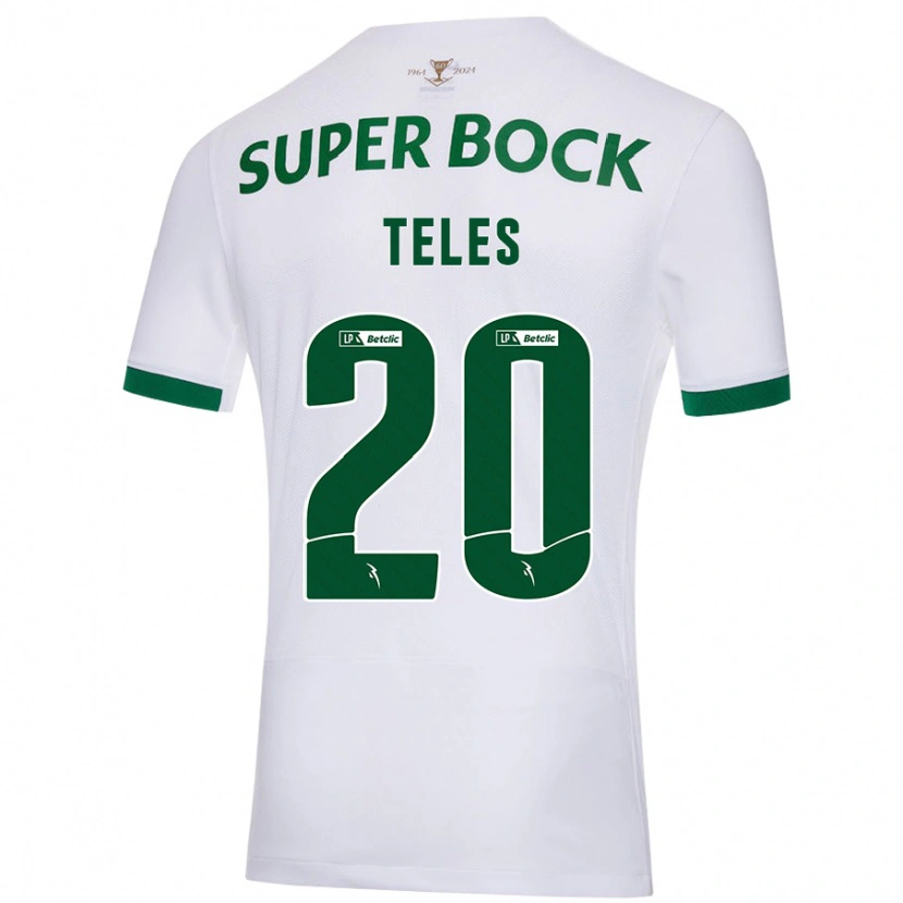 Danxen Niño Camiseta Ana Teles #20 Blanco Verde 2ª Equipación 2024/25 La Camisa