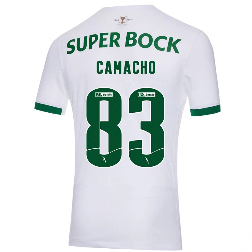 Danxen Niño Camiseta Rafael Camacho #83 Blanco Verde 2ª Equipación 2024/25 La Camisa