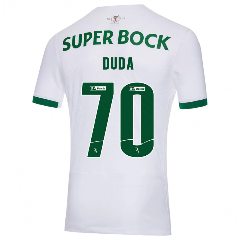 Danxen Niño Camiseta Dudá #70 Blanco Verde 2ª Equipación 2024/25 La Camisa